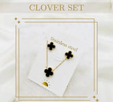 Clover Pendant Necklace for Women's & Girls Swan Chain Necklace with earrings